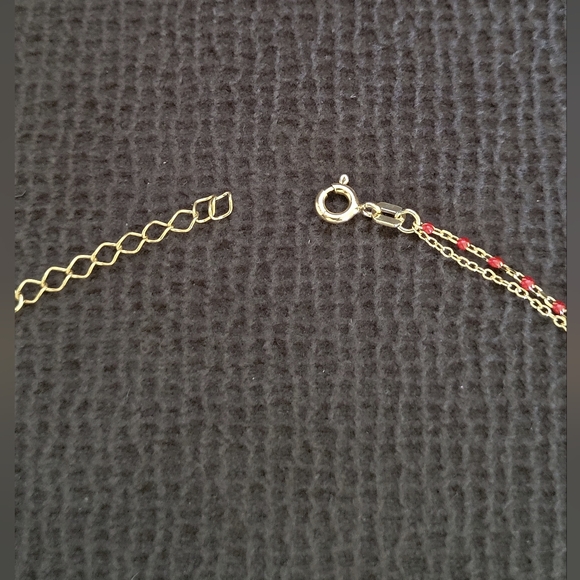 MESH Red❤️ "Splash"🌊 and Gold Heart💛 Double✌️ Necklace - Picture 8 of 16